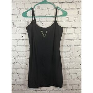 Victoria's Secret Black Mini Dress Rhinestone V Neck Sleeveless Party Club Small